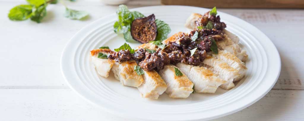 Chicken Paillard with California Fig and Olive Tapenade - California Figs - California Figs