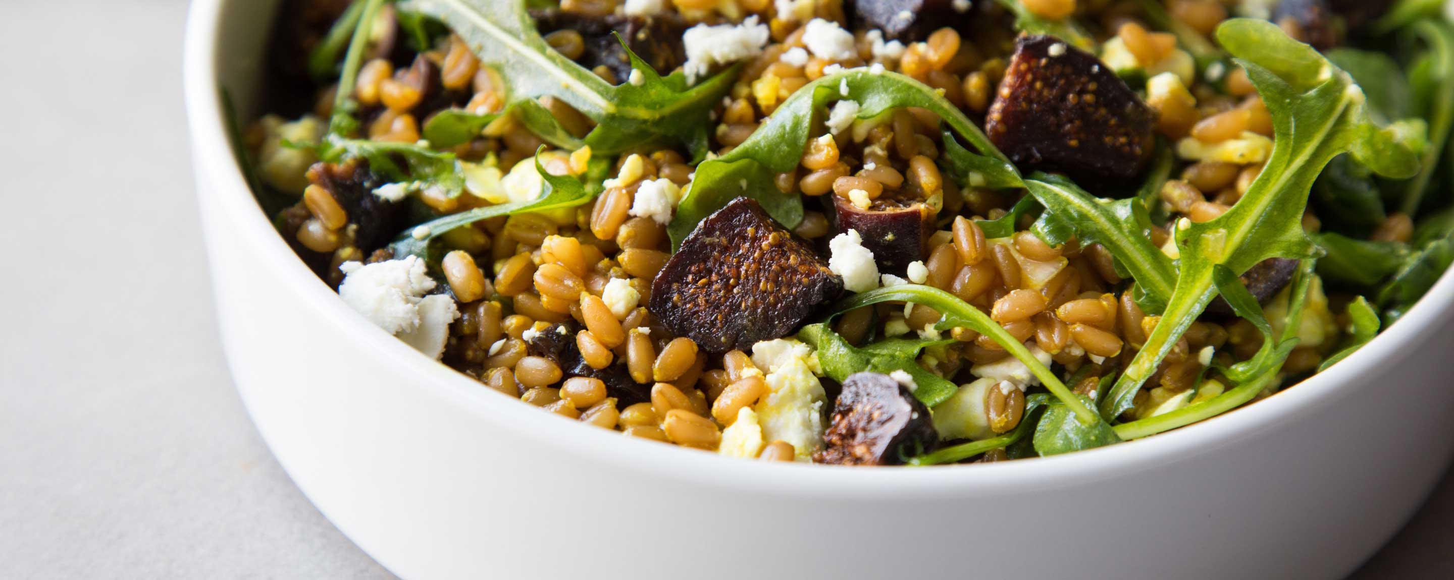 Farro & Fig Salad with Arugula and Feta California Figs California Figs
