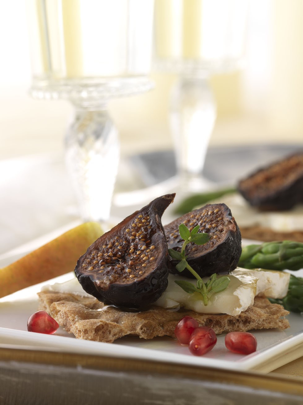 California Mission Figs with Brie and Fresh Thyme California Figs