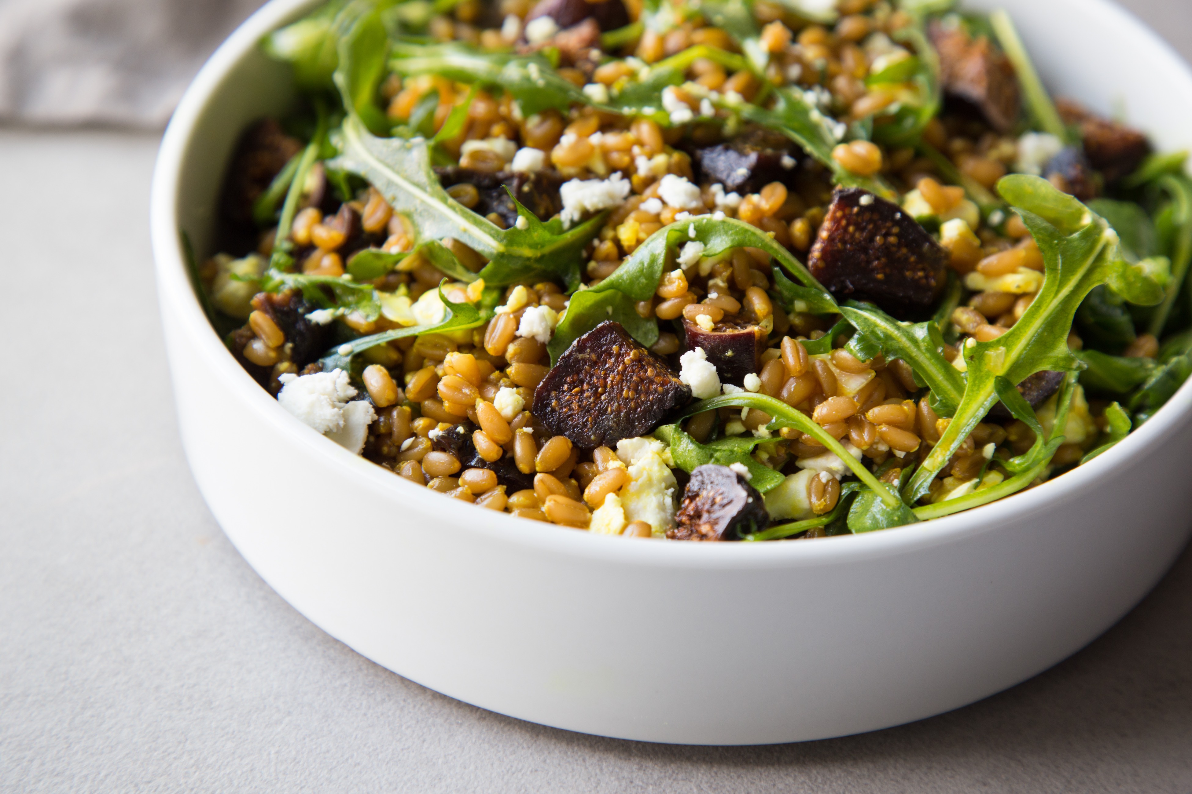 California Fig and Farro Salad with Arugula and Feta California Figs California Figs
