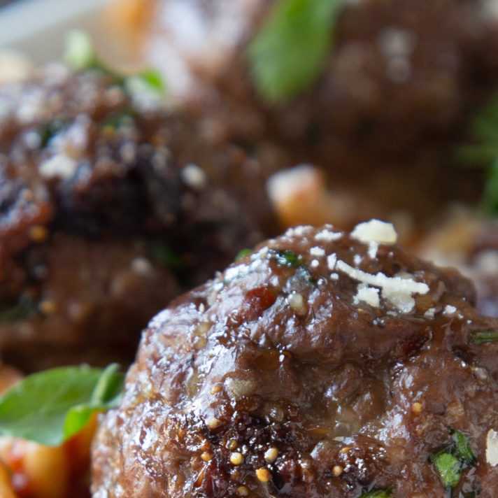Pasta and California Fig Meatballs