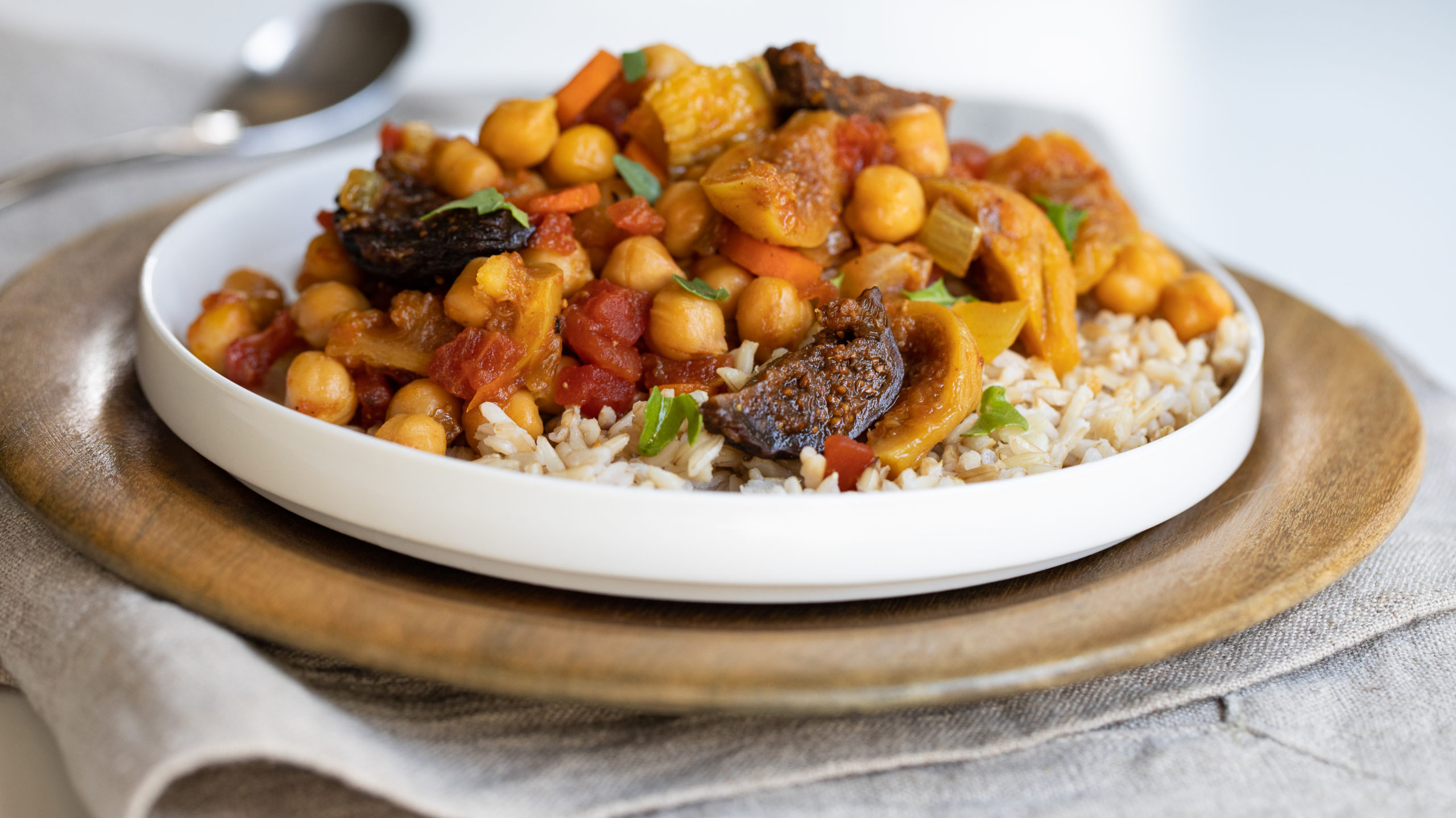 Vegan Chickpea Stew with California Figs, Turmeric, and Cumin