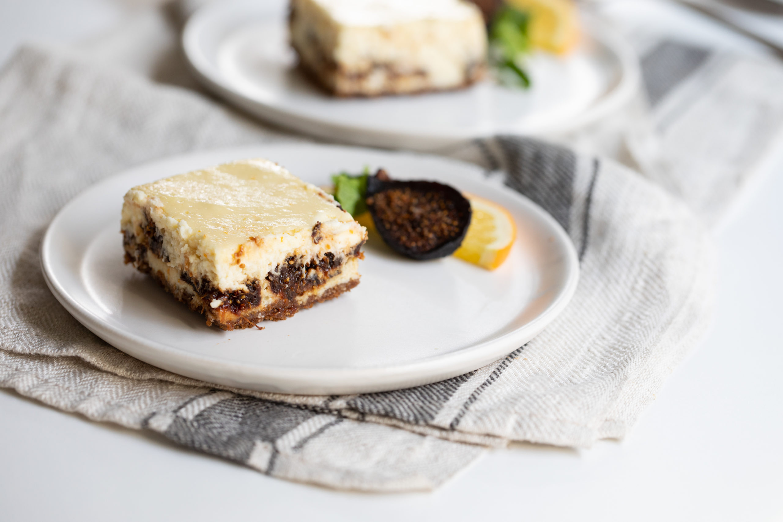 California Fig Orange Cheesecake Bars with Gingersnap Walnut Crust - California Figs - California Fi