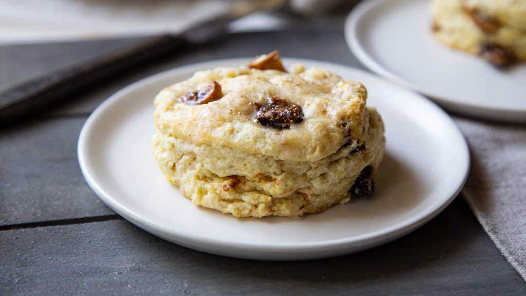 California Fig And Orange Scones With Orange Cardamom Glaze 