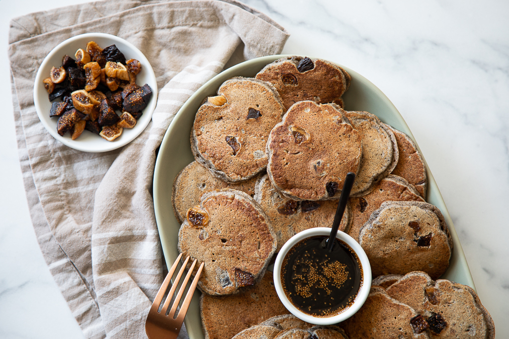 Buckwheat Pancakes with California Figs and Walnuts - California Figs - California Figs