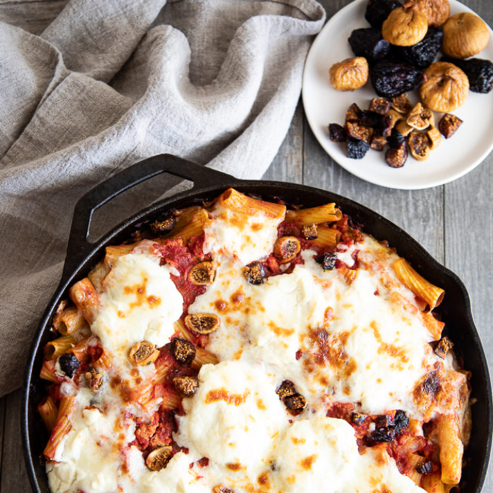 California Fig Baked Rigatoni with Italian Sausage and Ricotta