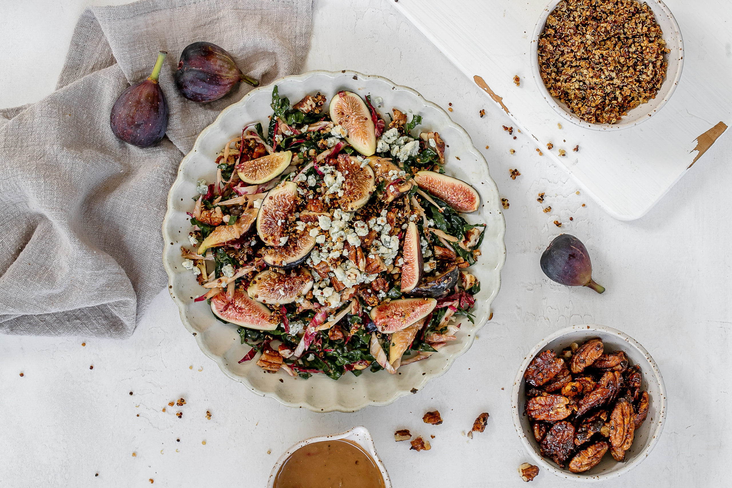 Kale, Radicchio & Fresh Fig Salad with Blue Cheese - California Figs - California Figs