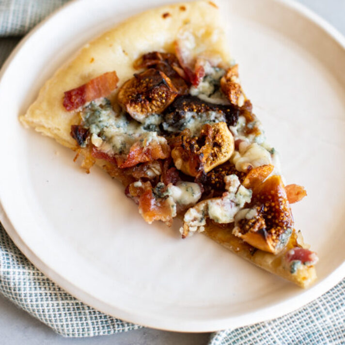 California Fig, Caramelized Onions, Bacon & Blue Cheese Pizza