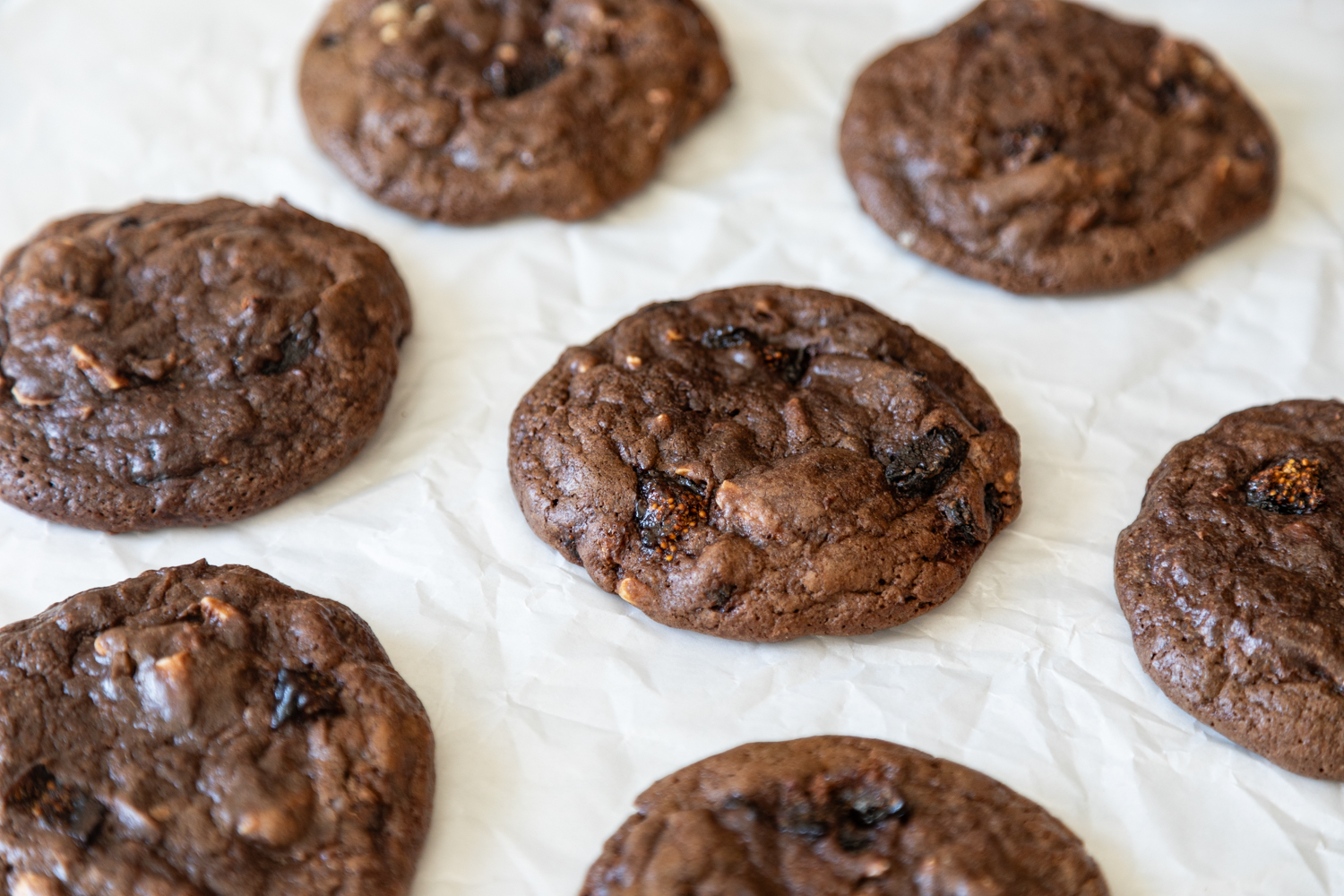 Decadent Fudgy California Fig and Hazelnut Chewy Chocolate Cookies - California Figs - California Fi