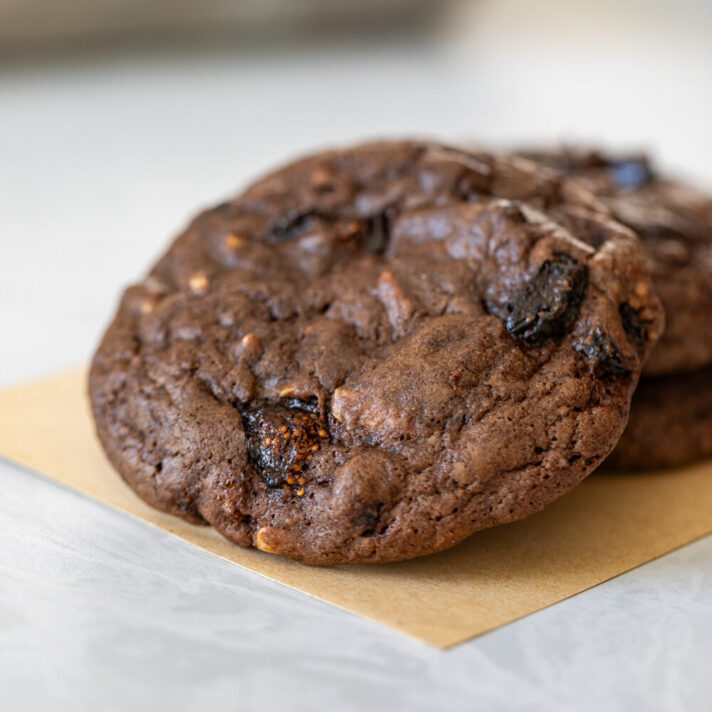 Decadent Fudgy California Fig and Hazelnut Chewy Chocolate Cookies