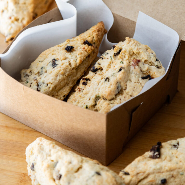 California Fig, Smoked Gouda, Chinese Chive, and Bacon Savory Scones